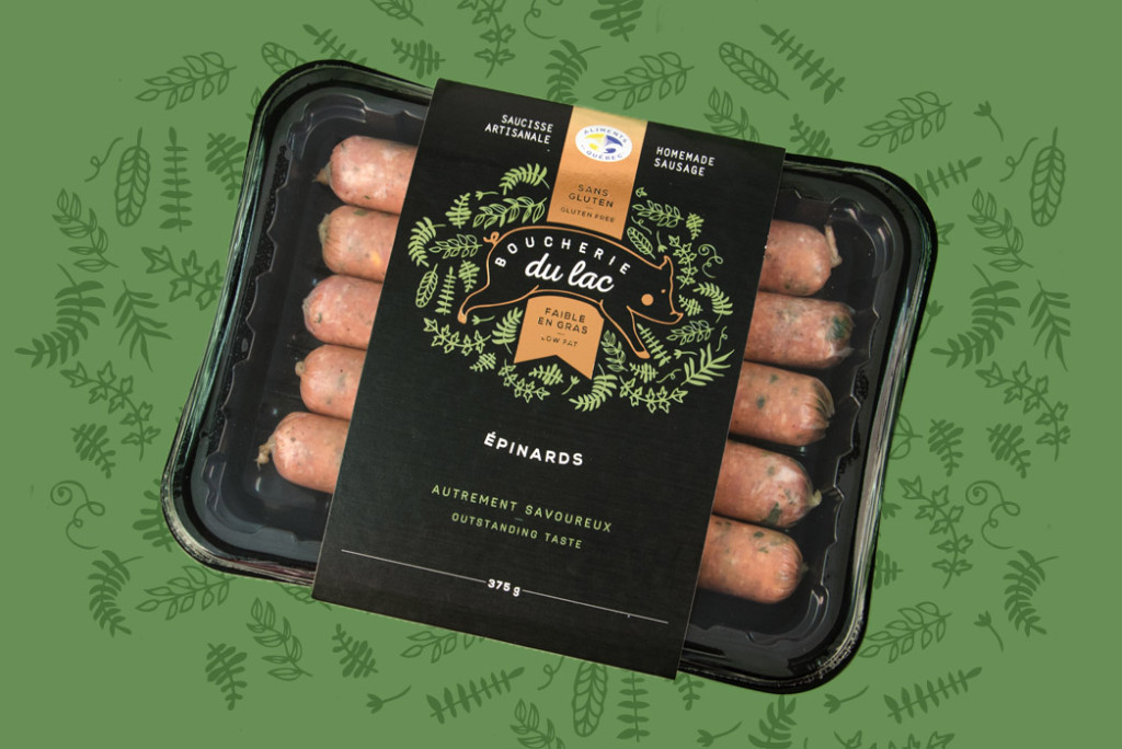 Épinards - Saucisse artisanale - Boucherie du Lac