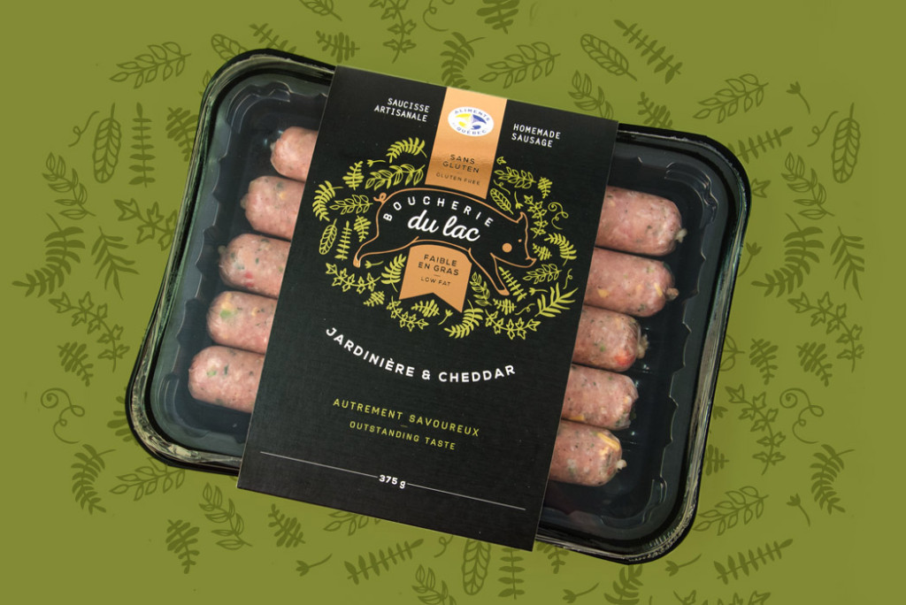 Jardinière et cheddar - Saucisse artisanale - Boucherie du Lac