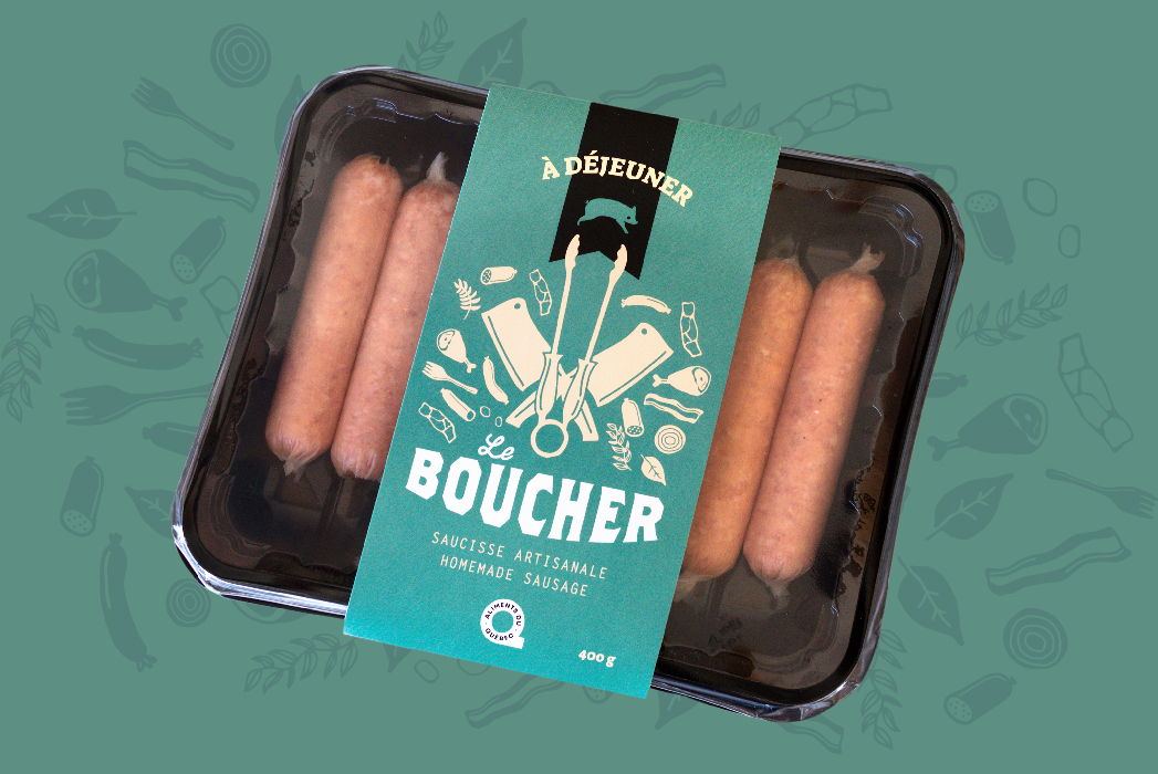 Emballage de saucisses à déjeuner Le Boucher - Boucherie du lac