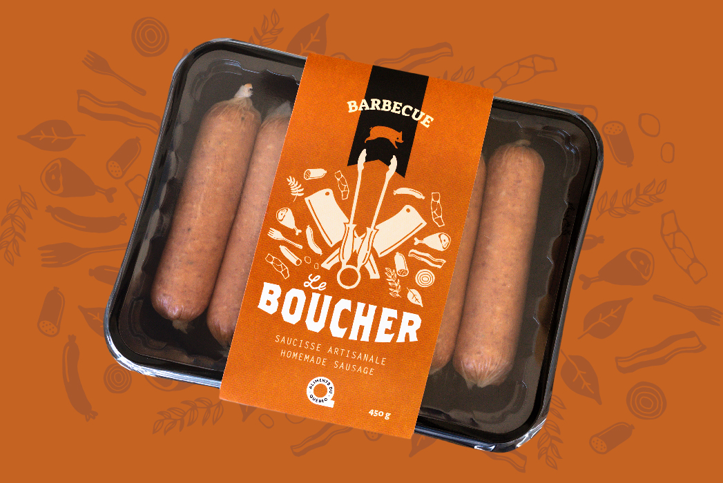 Emballage de saucisses barbecue Le Boucher - Boucherie du lac